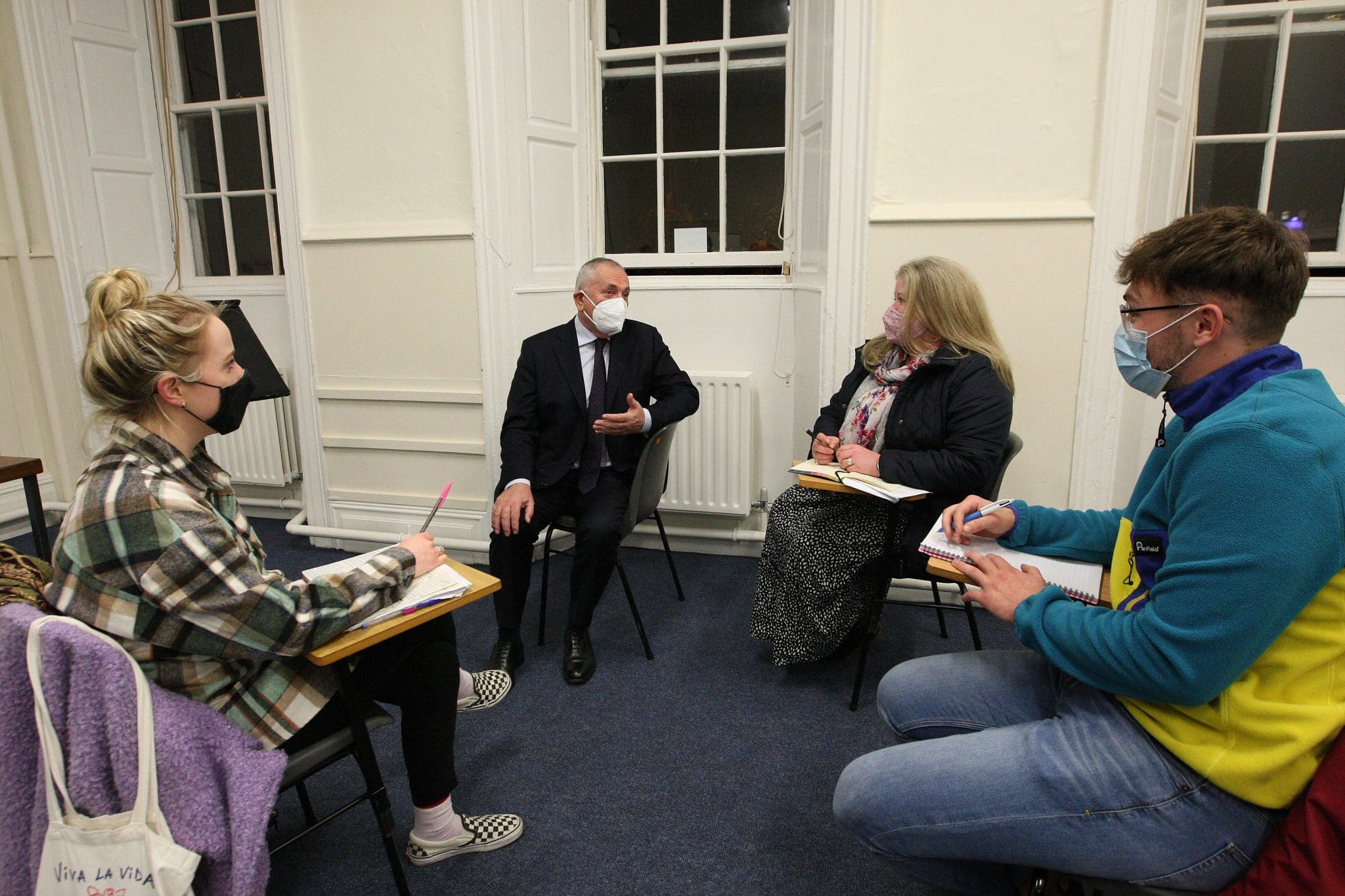 John McGuiness interviewed by Journalism students at Carlow College, St. Patrick's